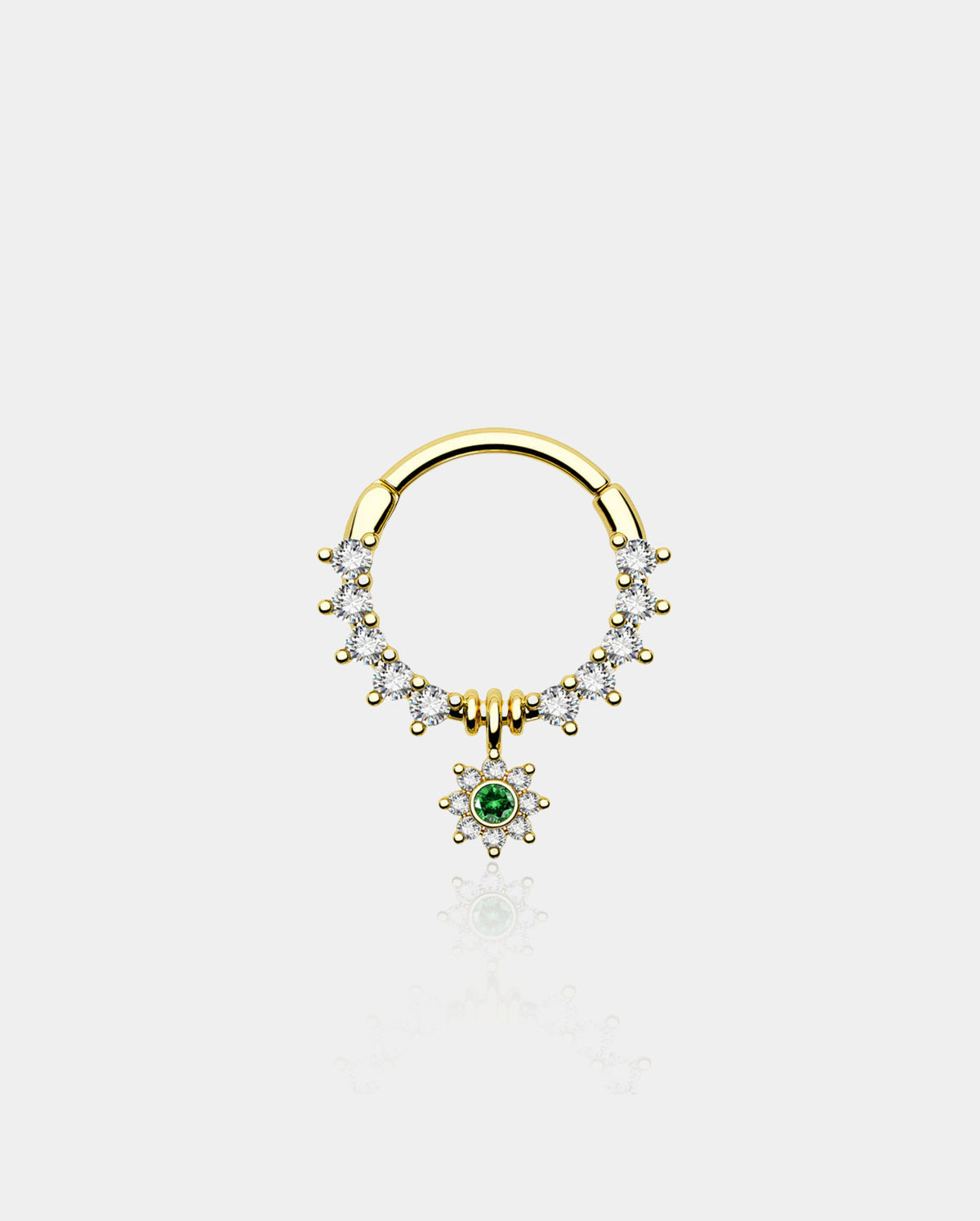 Clear CZ Sunflower Clicker Septum Ring