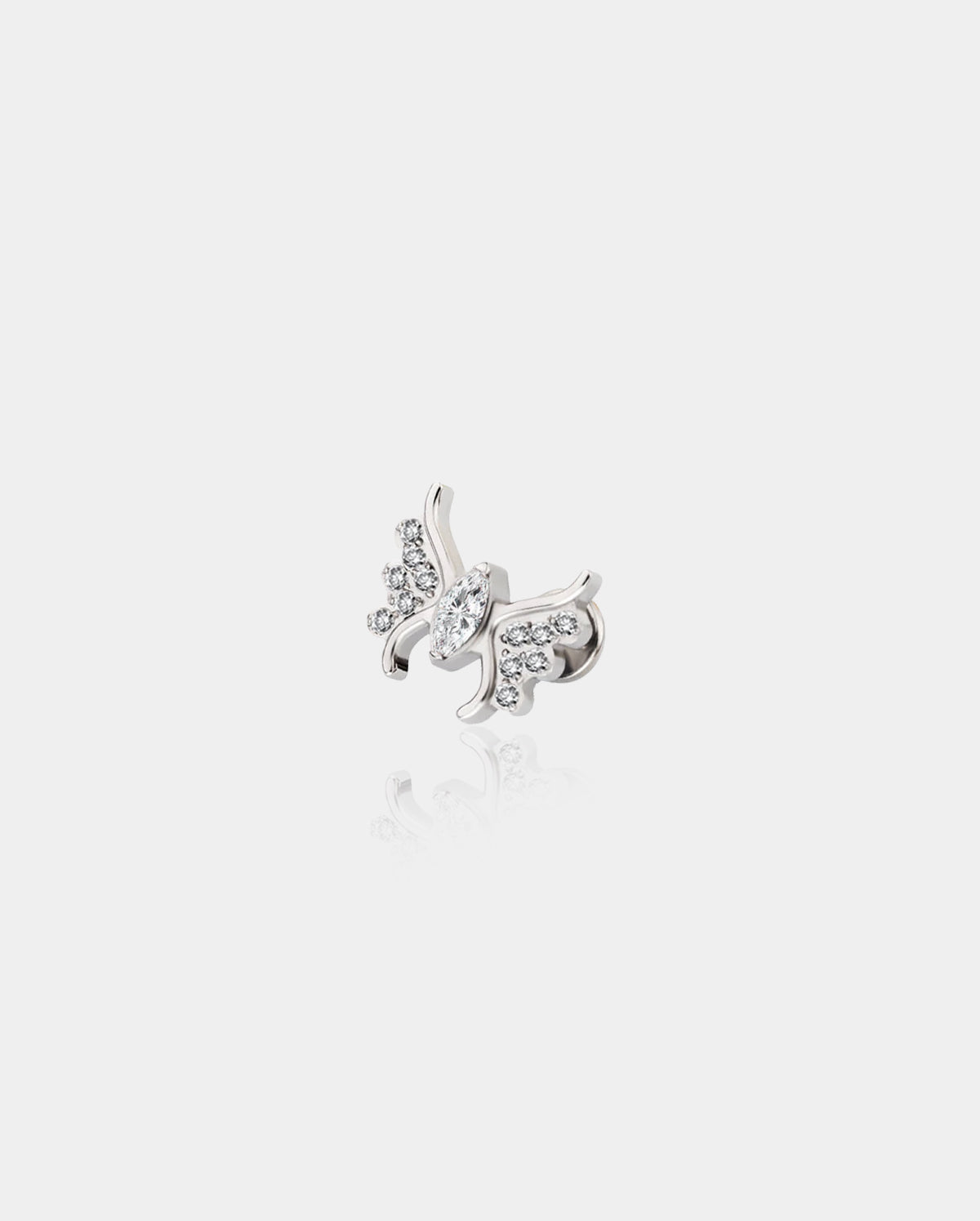 CZ Snake & Butterfly Titanium Cartilage Stud