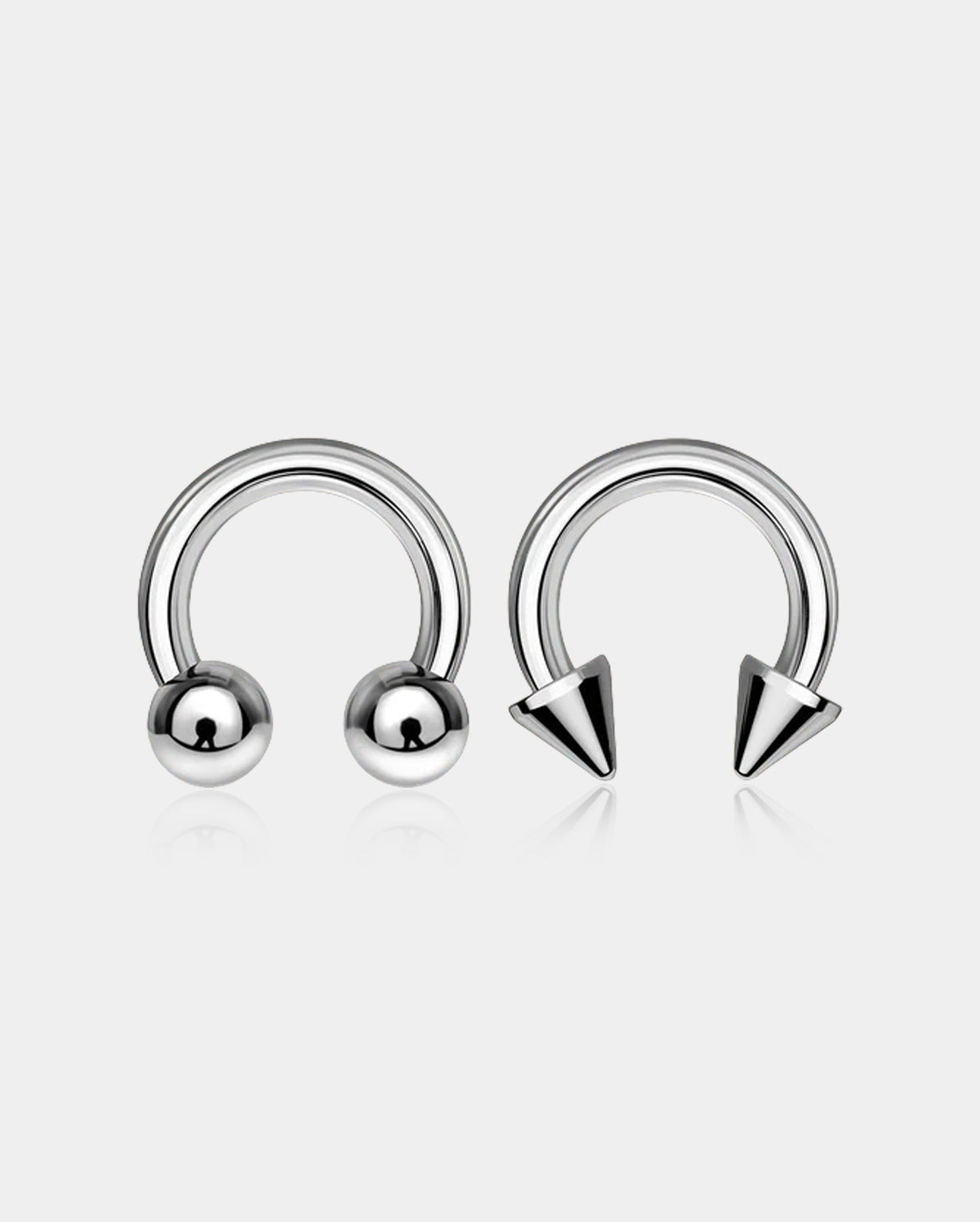 2PCS 18G Spike Ball Internally Threaded Titanium Septum Ring
