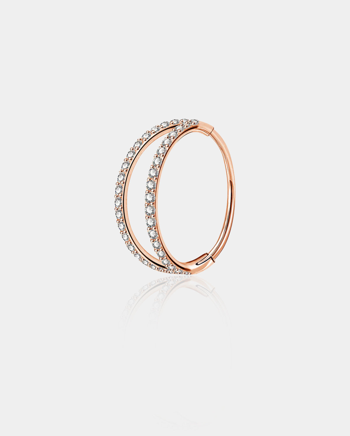 18G CZ Double Hoop Segment Nose Ring