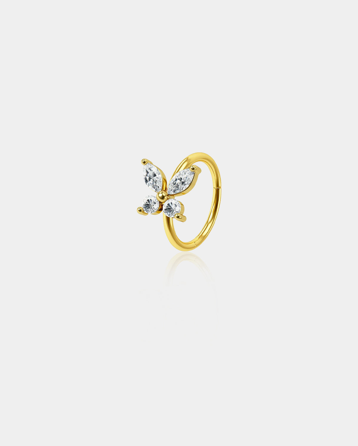 18G CZ Butterfly Segment Nose Ring