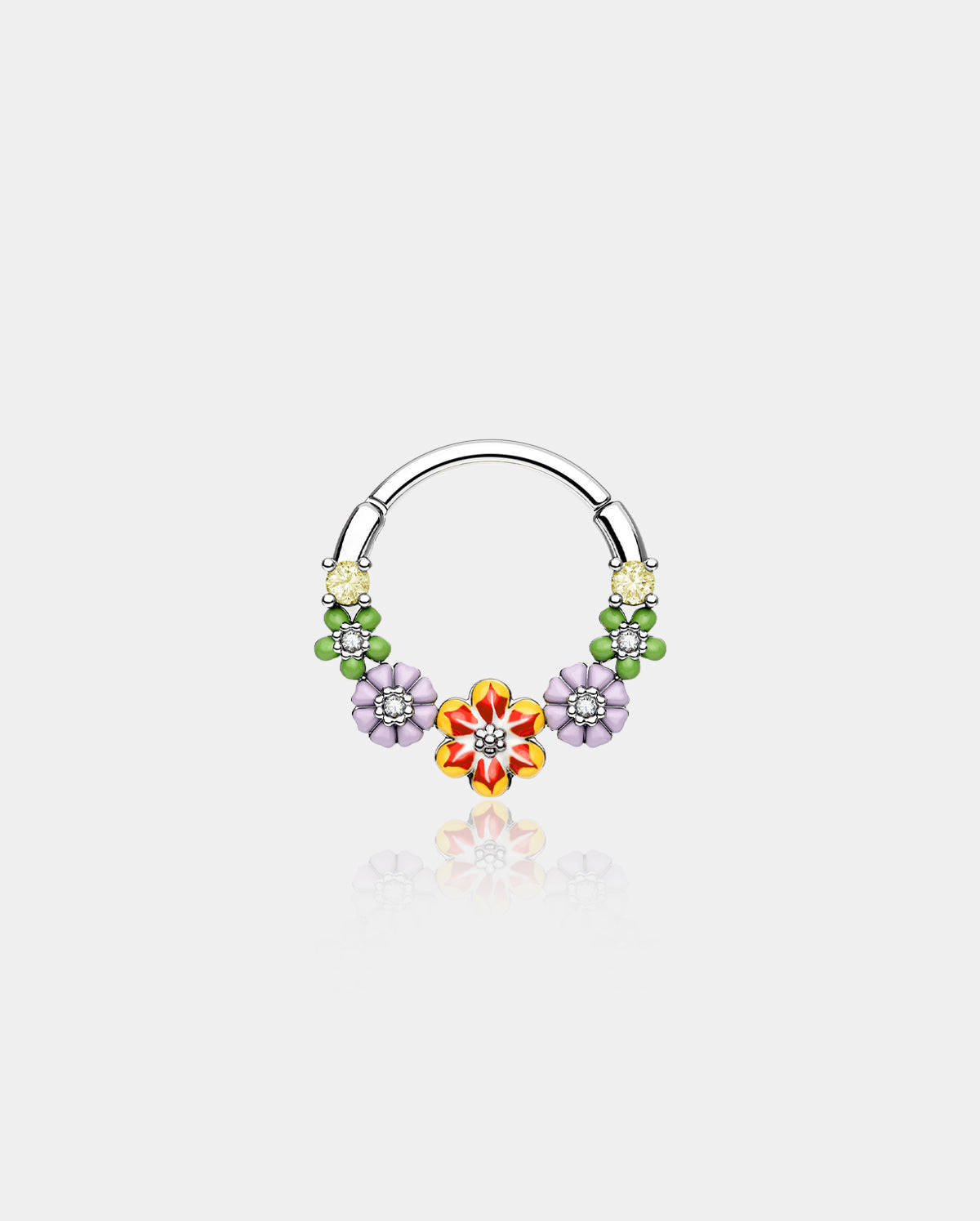 Multicolored Spring Flower Septum Ring
