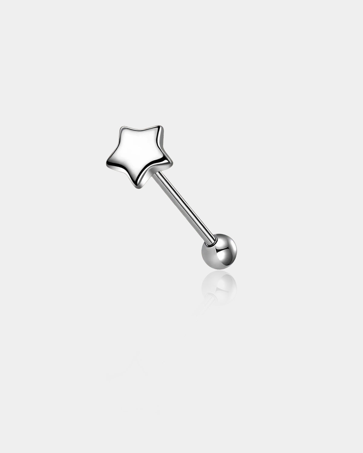 Star Internally Threaded Titanium Tongue Barbell