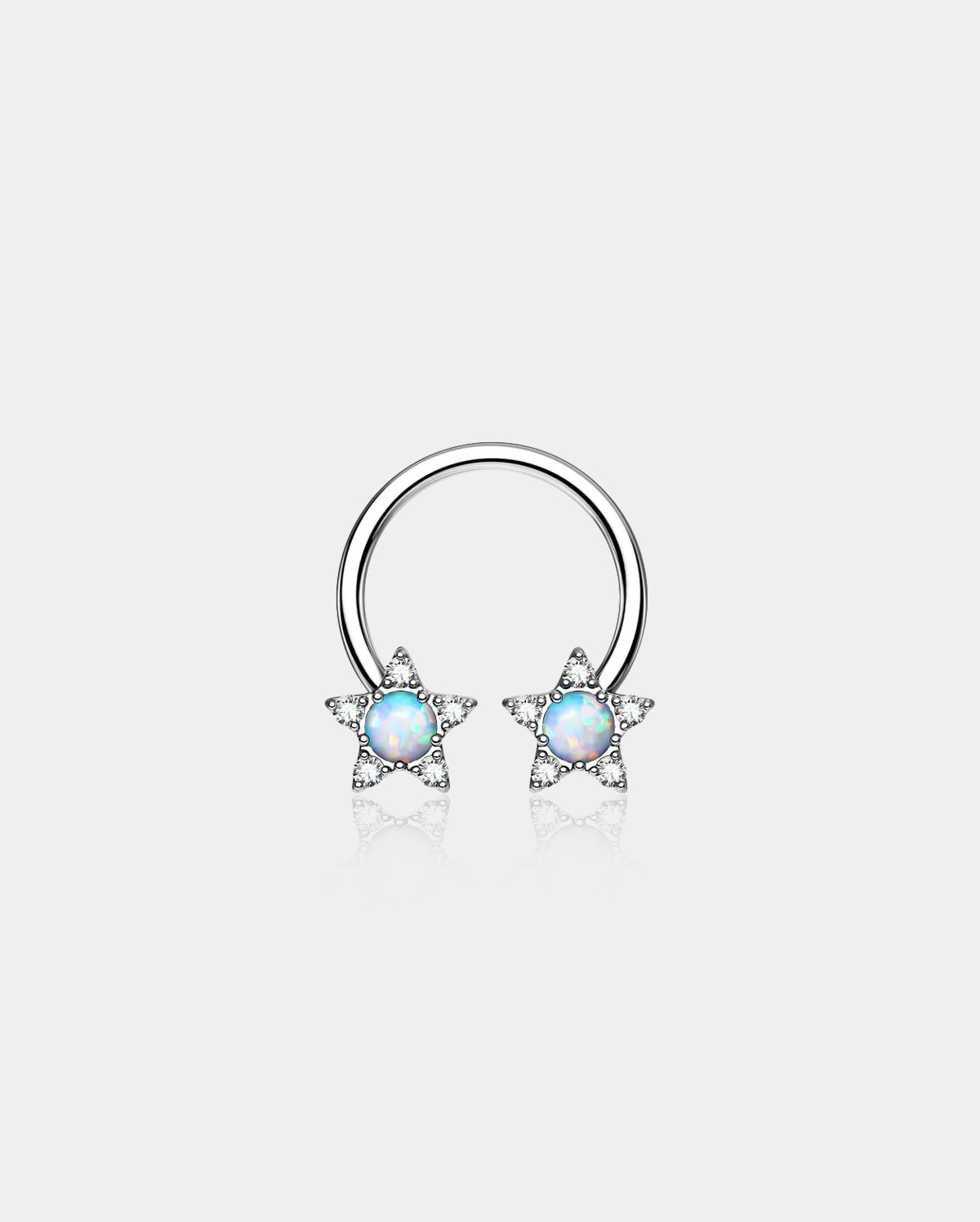 Synthetic Synthetic Opal Star Horseshoe Septum Ring