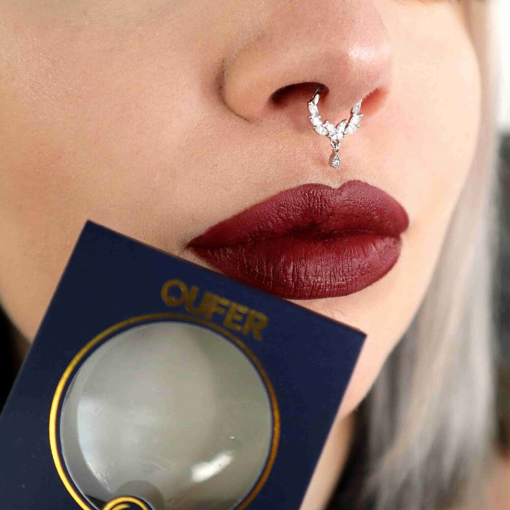 Butterfly CZ Dangle Septum Ring