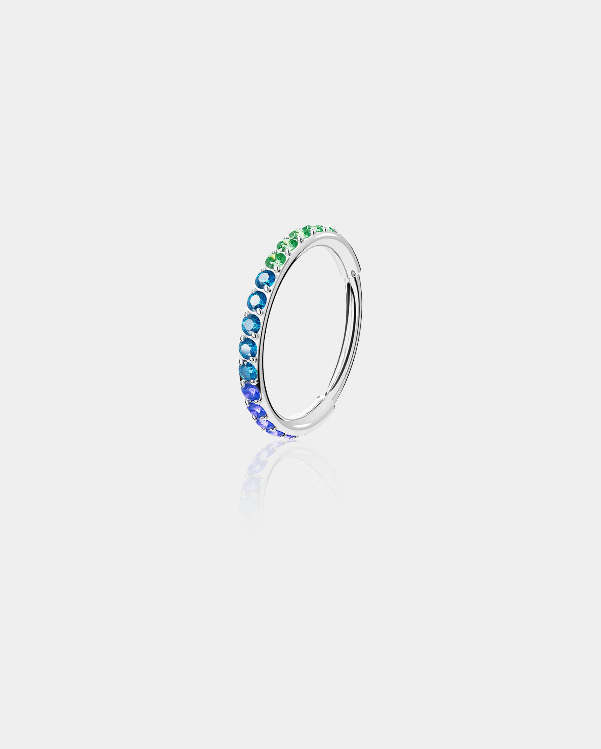 Iridescent CZ Segment Nose Hoop