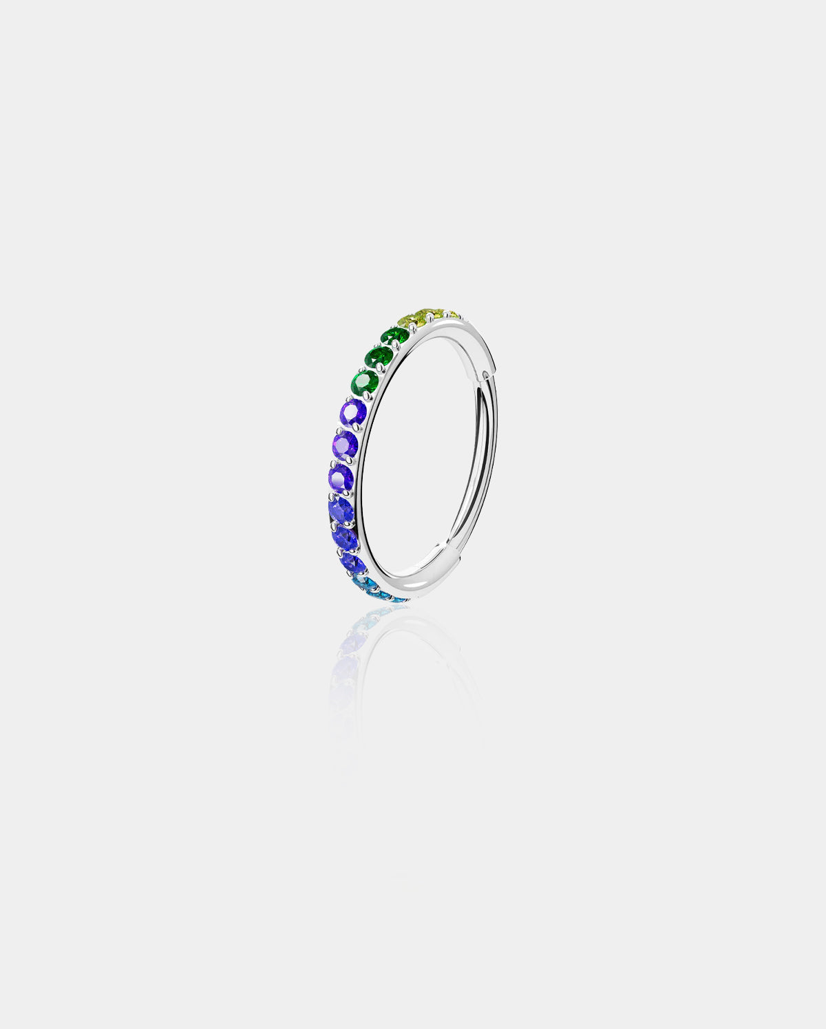 Iridescent CZ Segment Nose Hoop