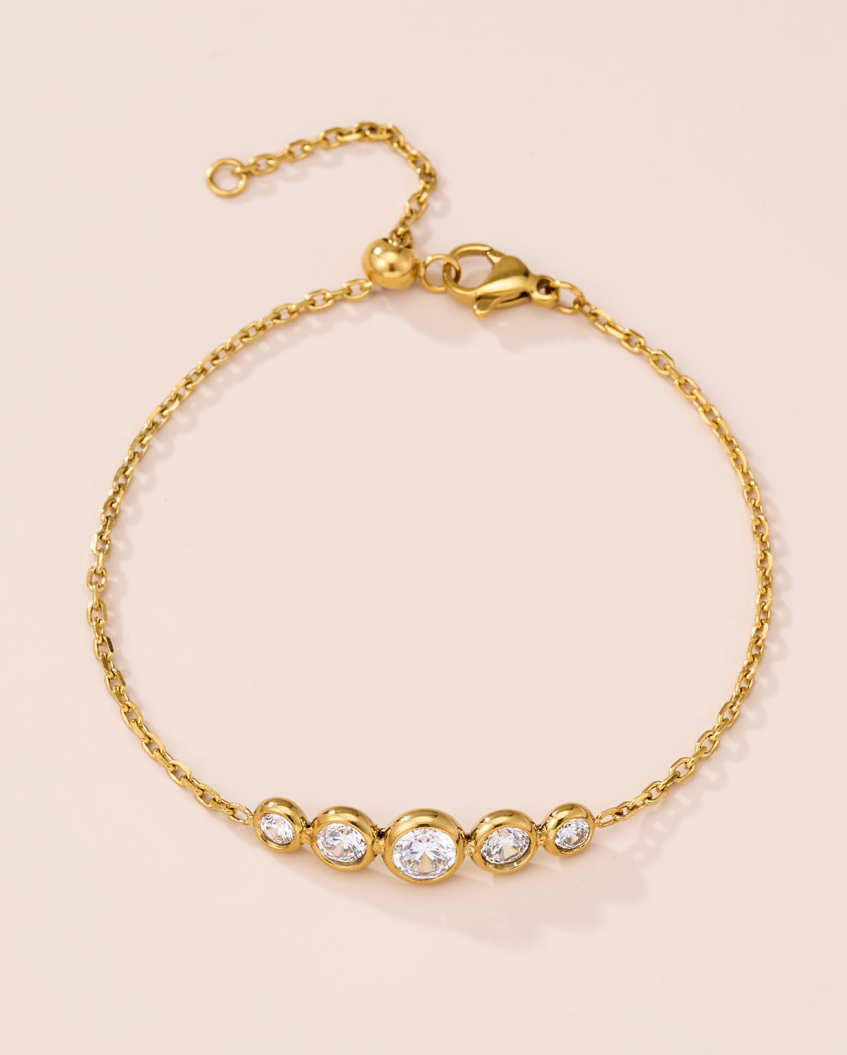 Five Round CZ Bracelet
