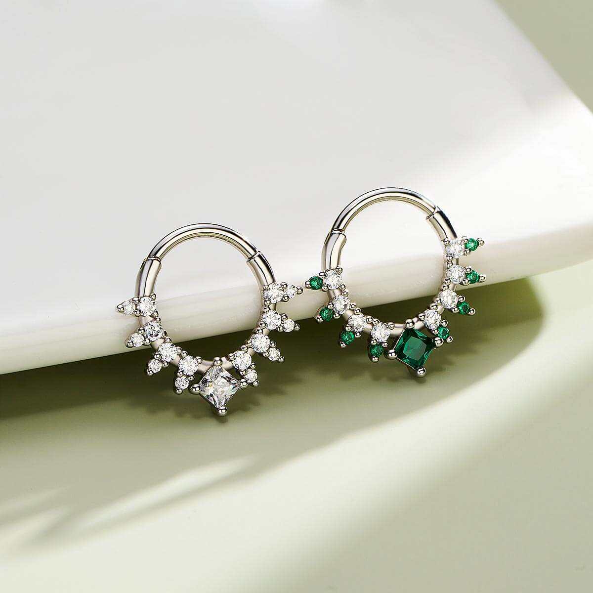 Cluster CZ Hinged Daith Septum Ring