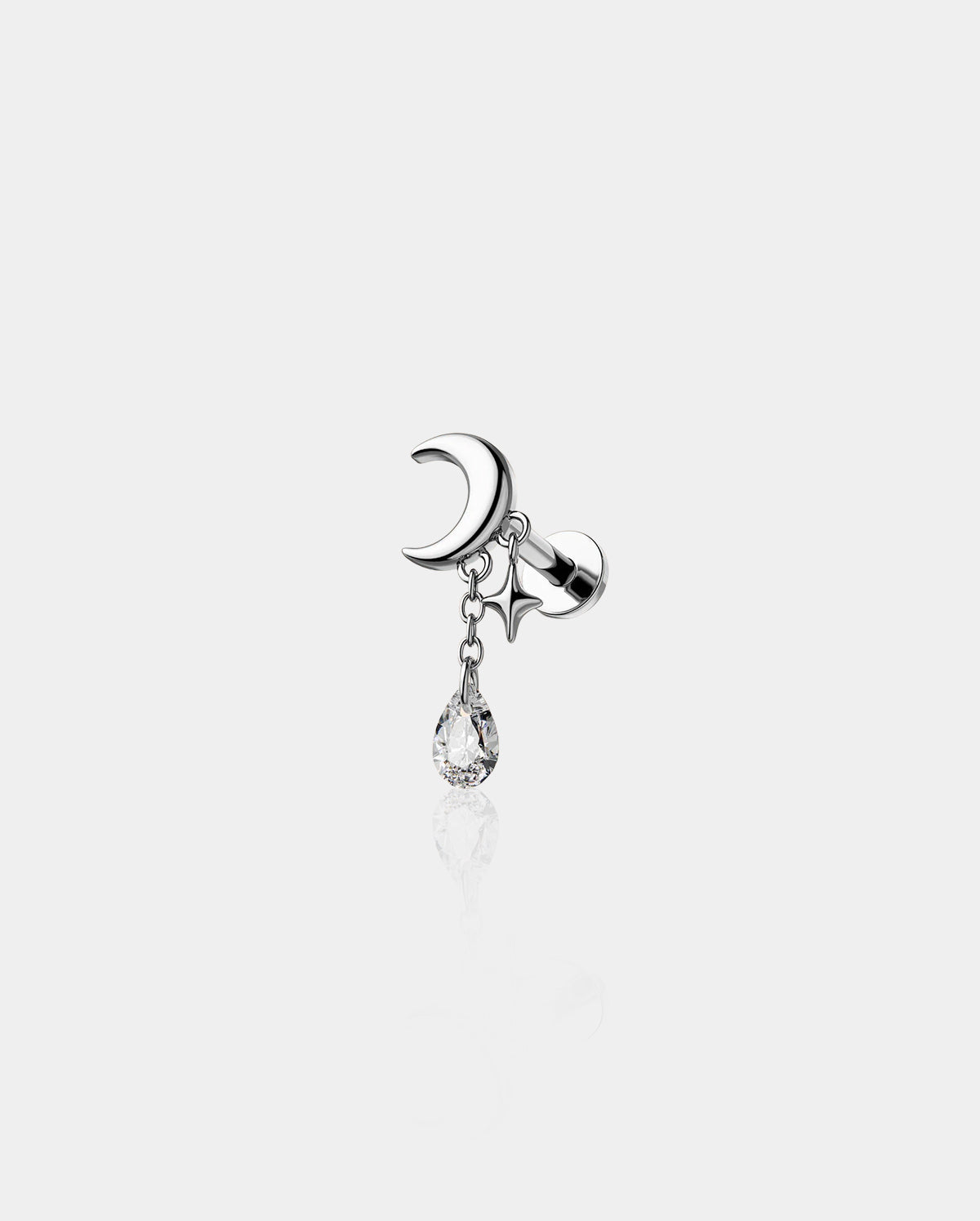 Moon Dangle Internally Threaded Helix Stud