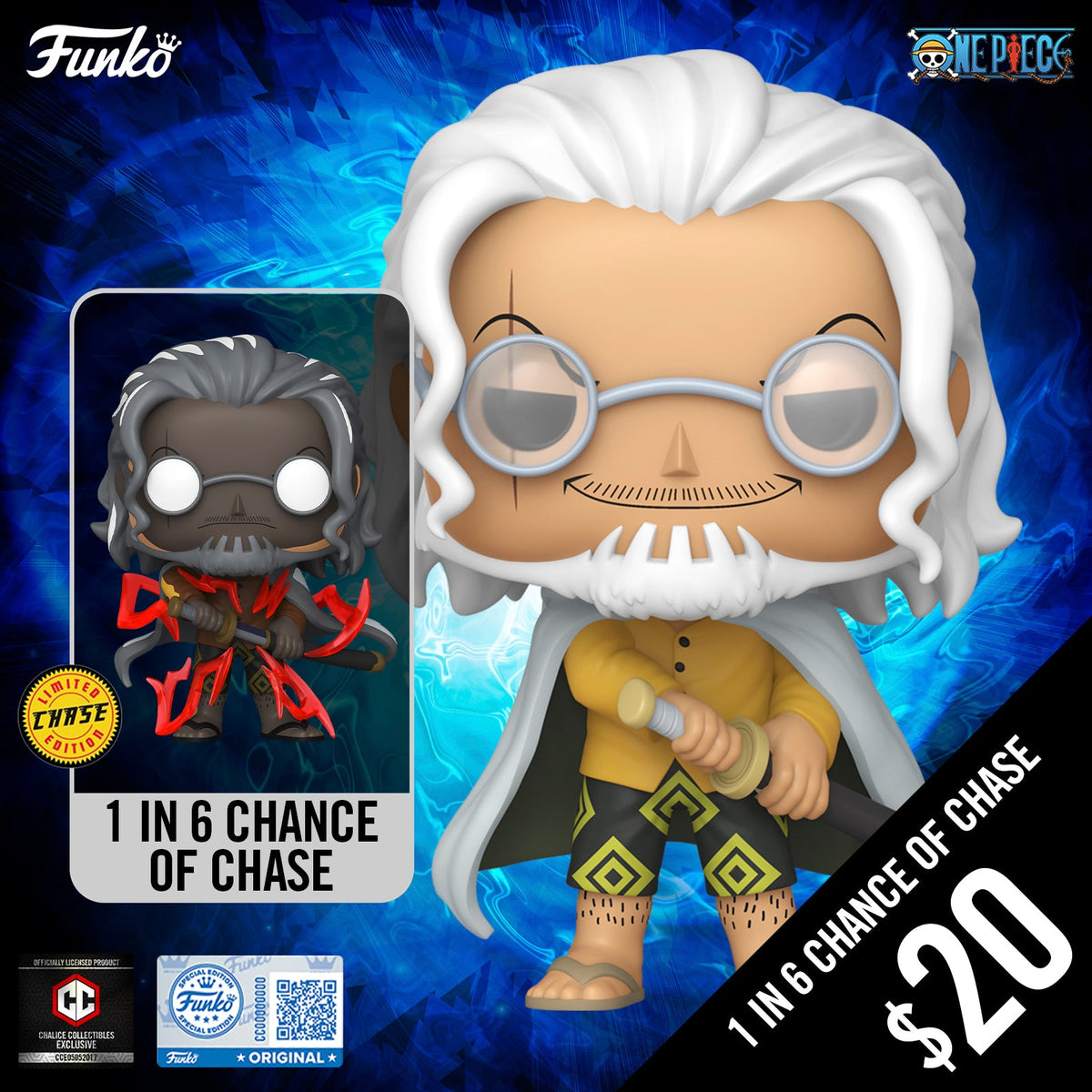 Funko Pop! Chalice Exclusive: One Piece S12: Silvers Rayleigh  #2150 (1 in 6 chance of Chase)