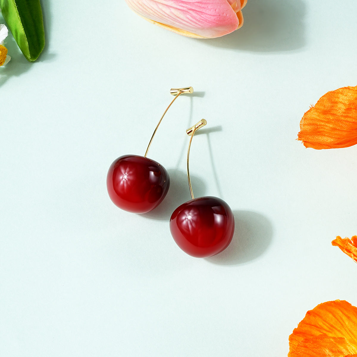 Cherry Threadless Push-In Drop Earring