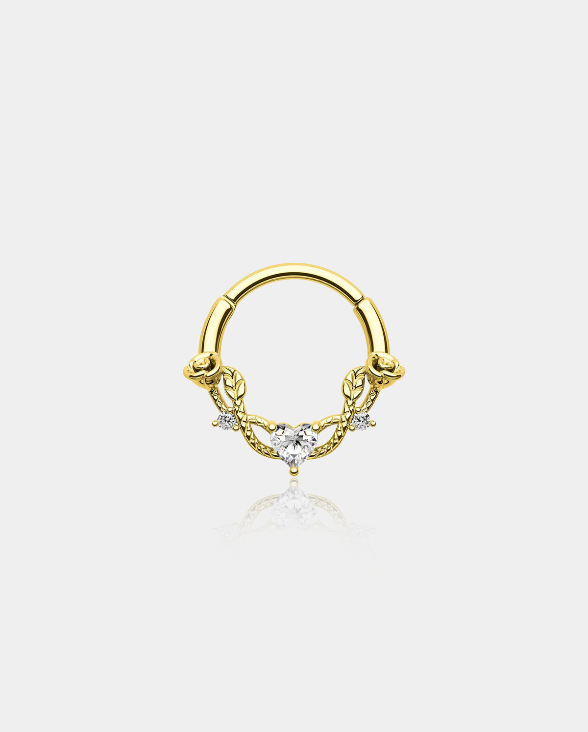 Rose Heart Hinged Segment Septum Ring