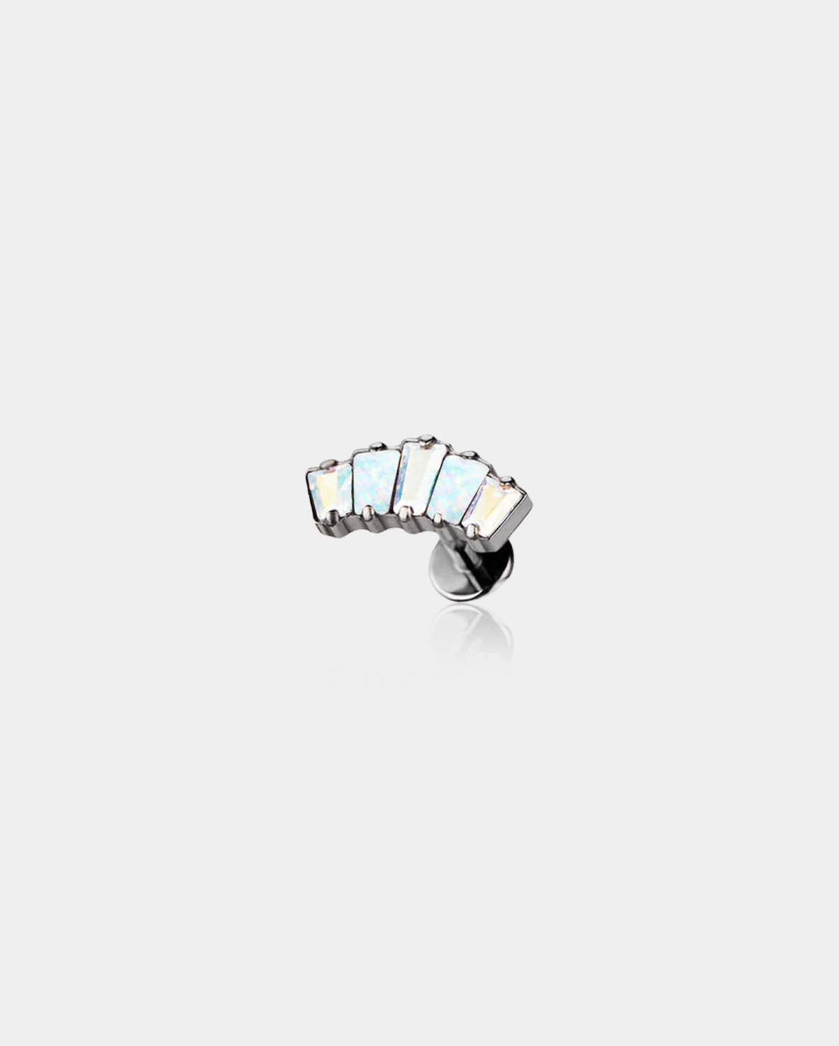 Synthetic Opal Ladybug Titanium Internally Threaded Cartilage Stud