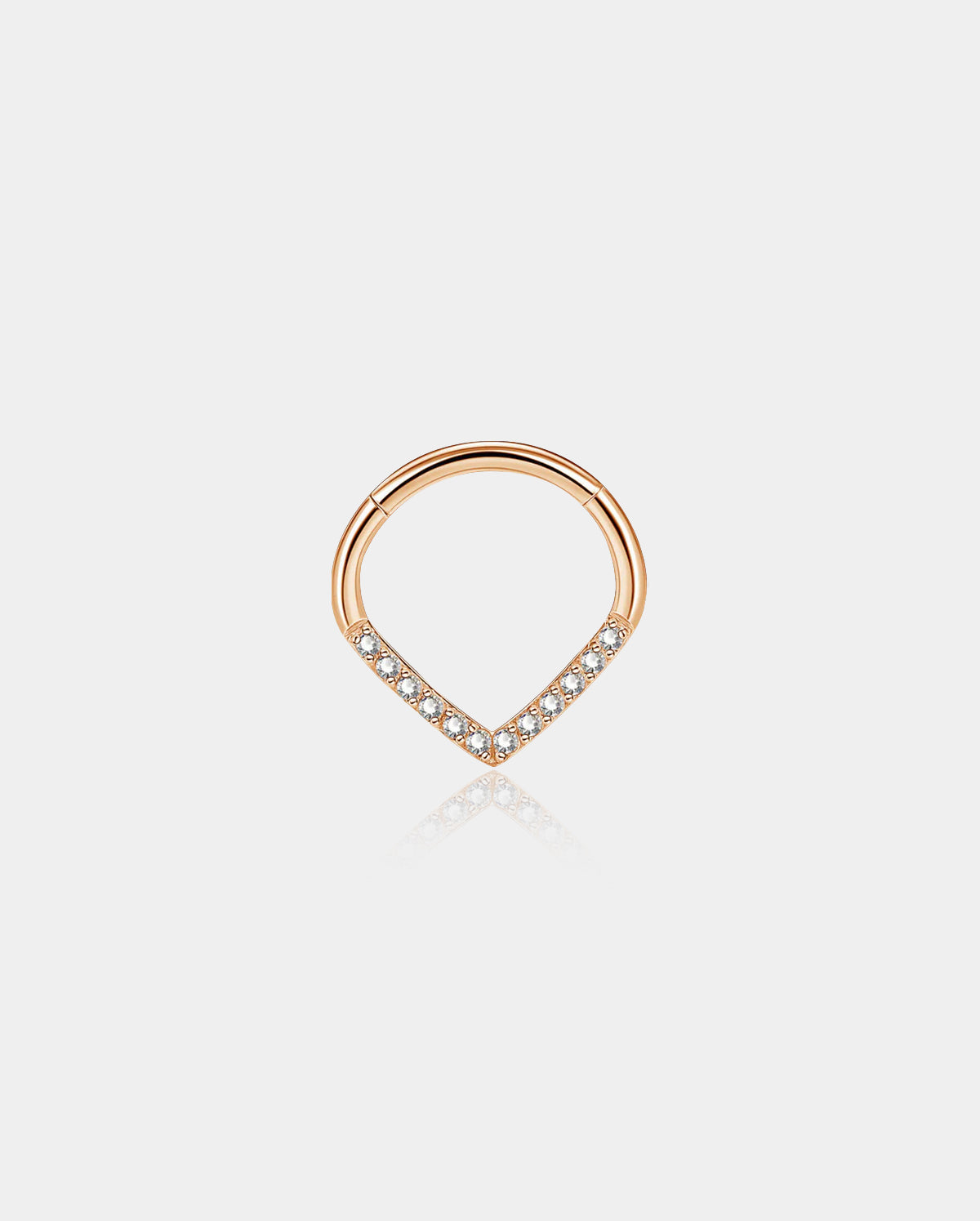 Clear CZ Triangle Septum Ring