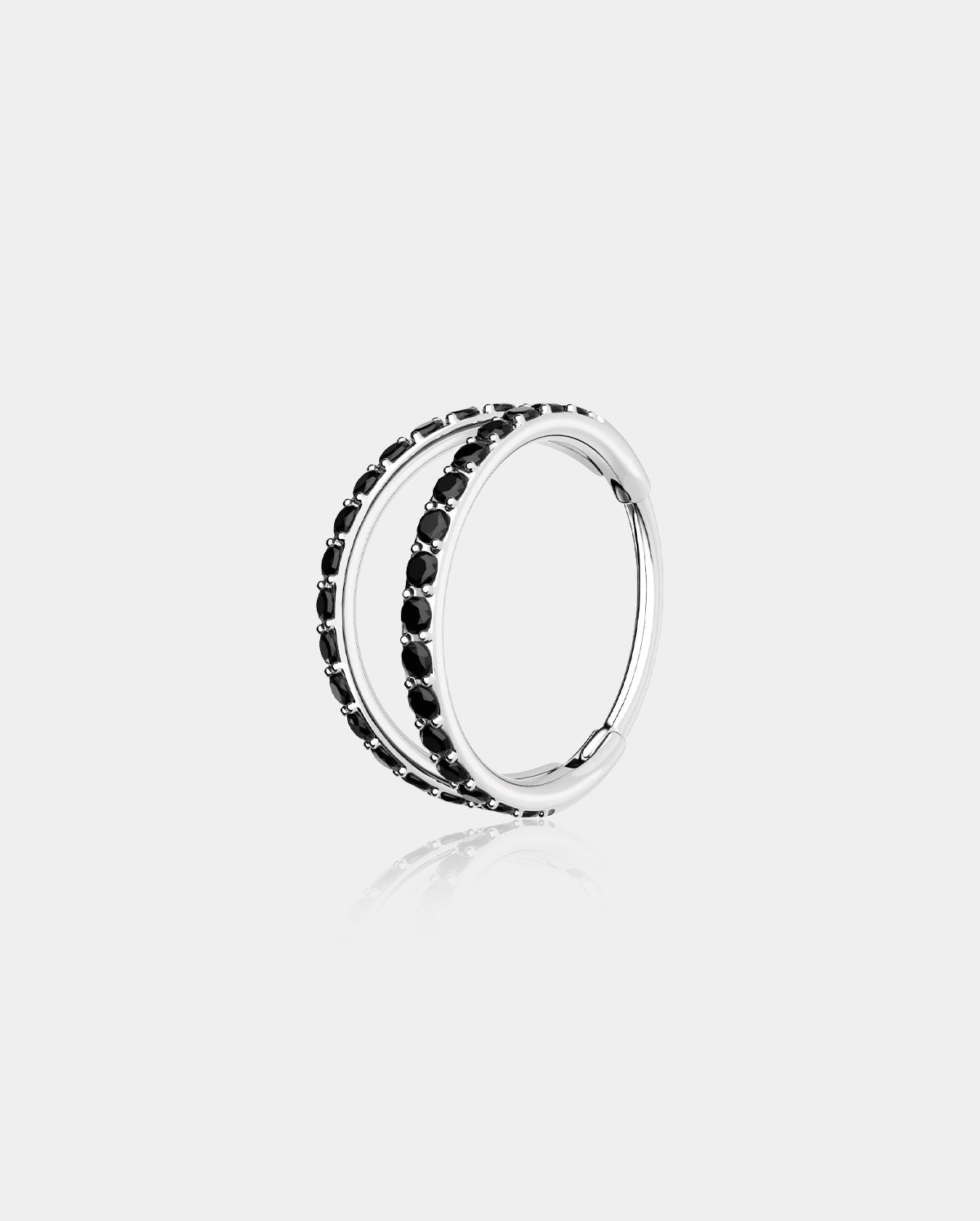 20G Black Double Hoop Nose Ring