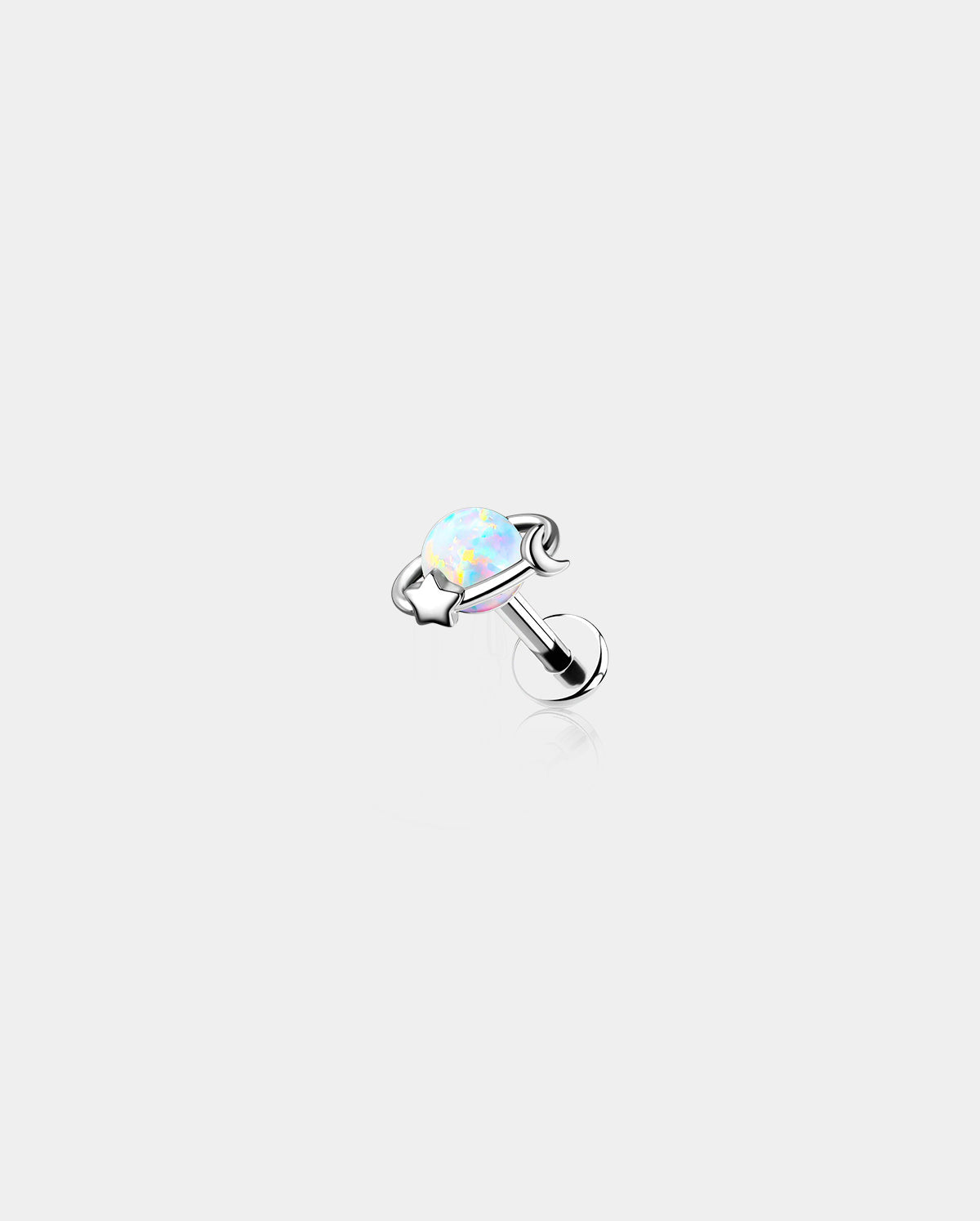 Celestial Orbit Synthetic Opal Internally Threaded Helix Stud