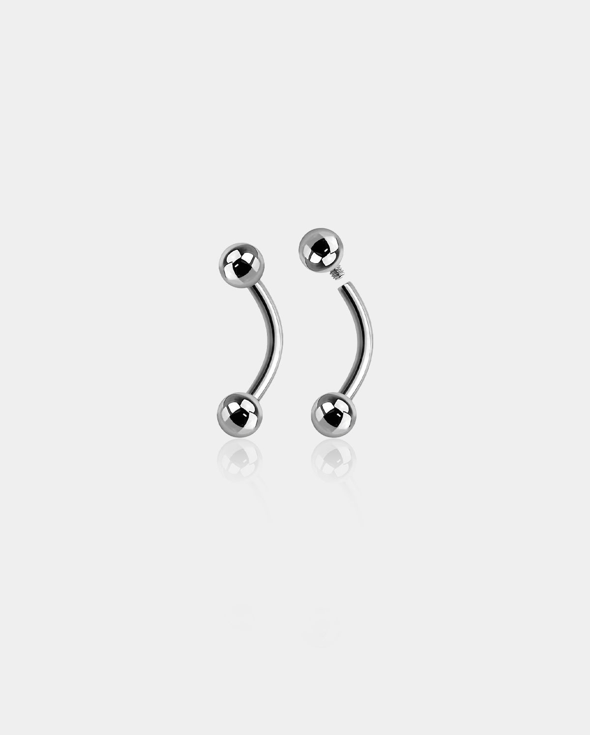 18G 2PCS Internally Threaded Titanium Eyebrow Barbell