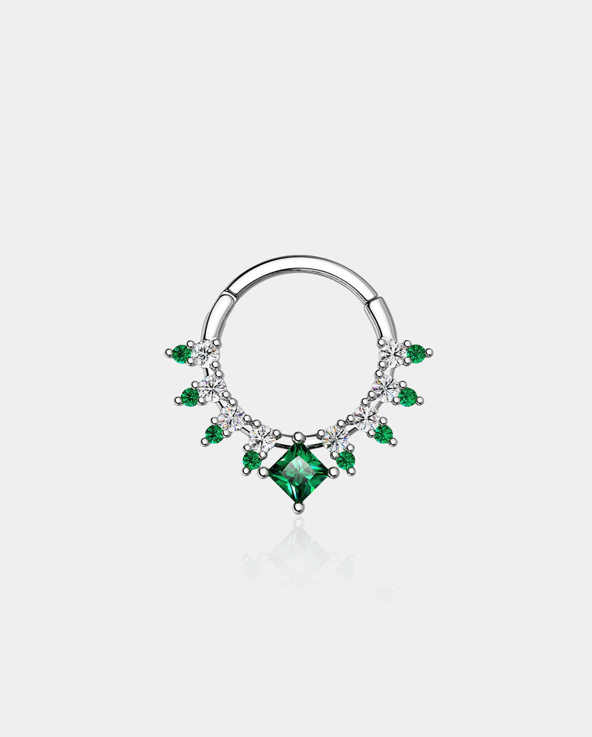 Cluster CZ Hinged Daith Septum Ring