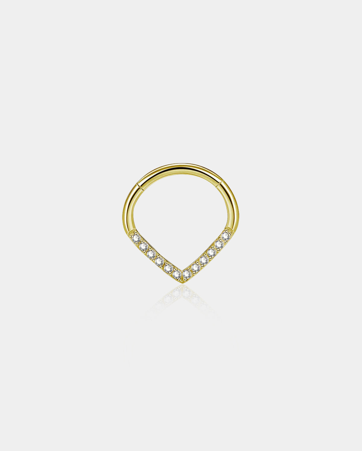 Clear CZ Triangle Septum Ring