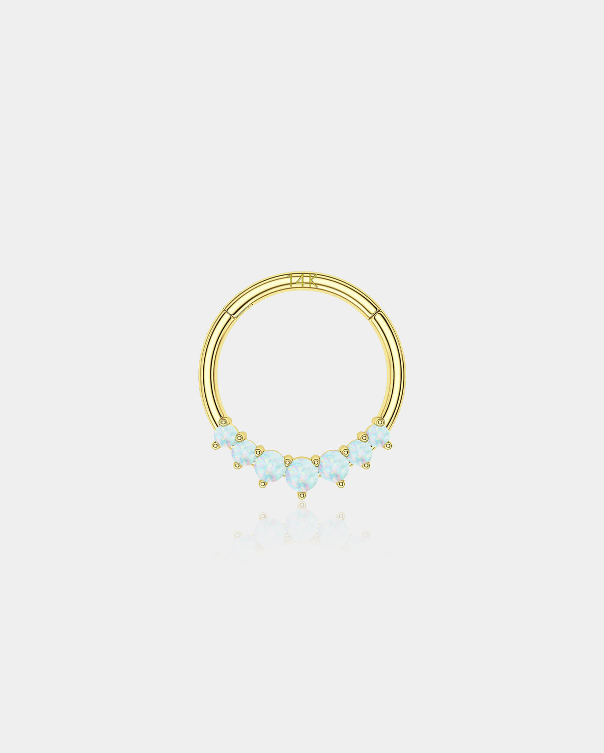 14K Gold Opal Segment Septum Ring