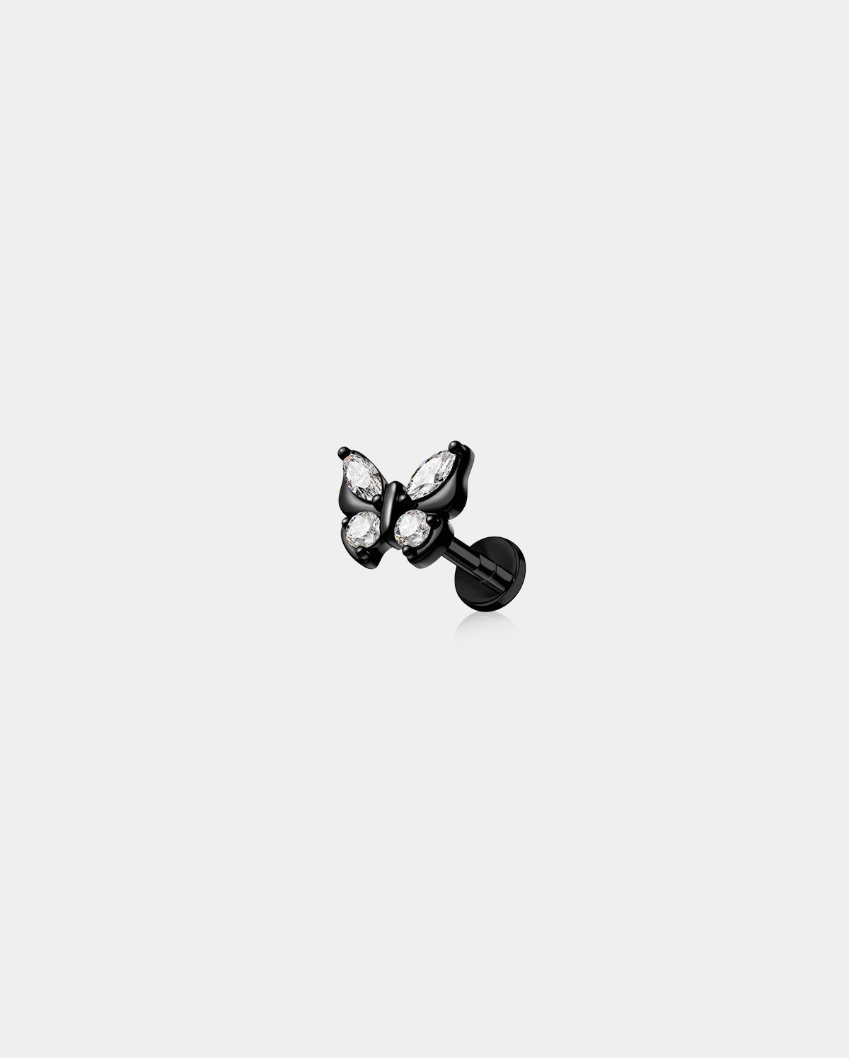 Black Butterfly Internally Threaded Cartilage Stud