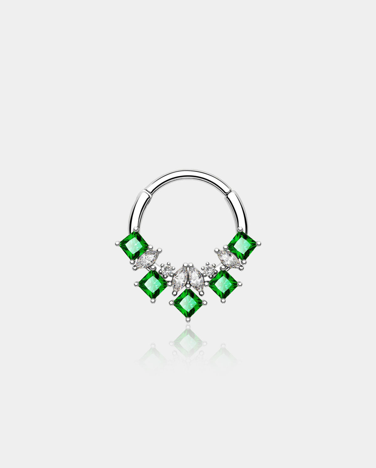 Verdant Green Gem Hinged Segment Septum Ring