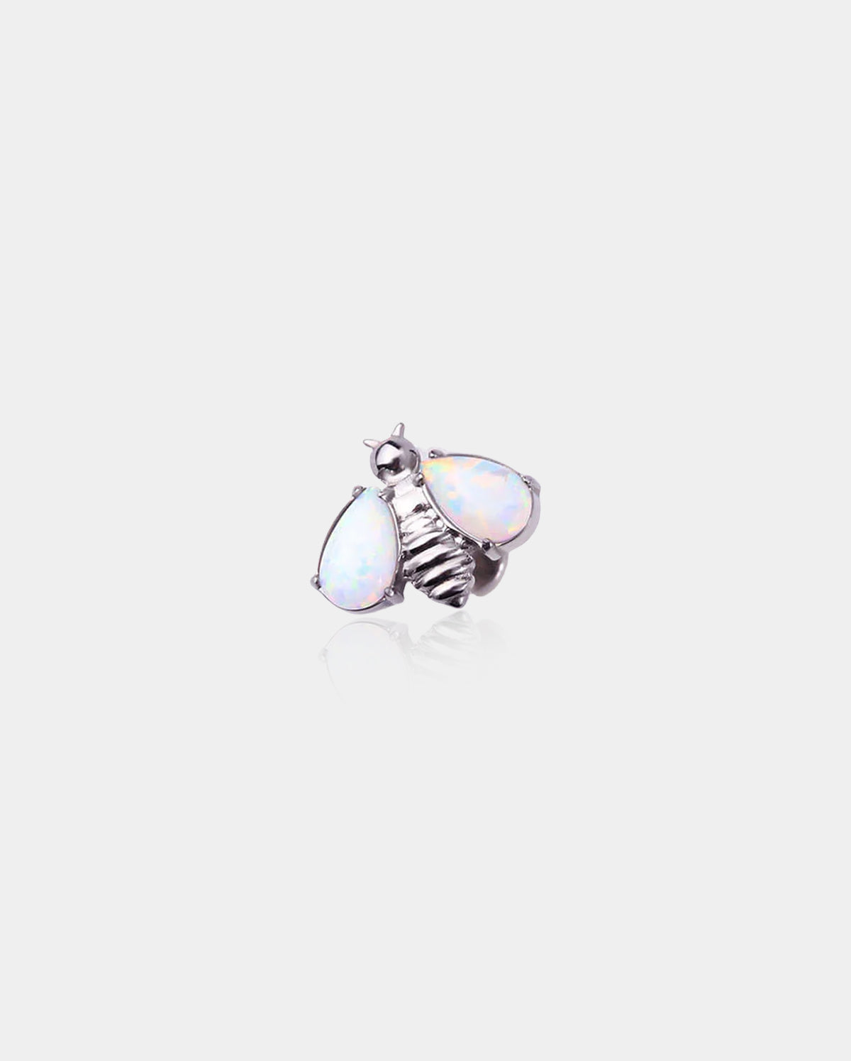 Synthetic Opal Ladybug Titanium Internally Threaded Cartilage Stud