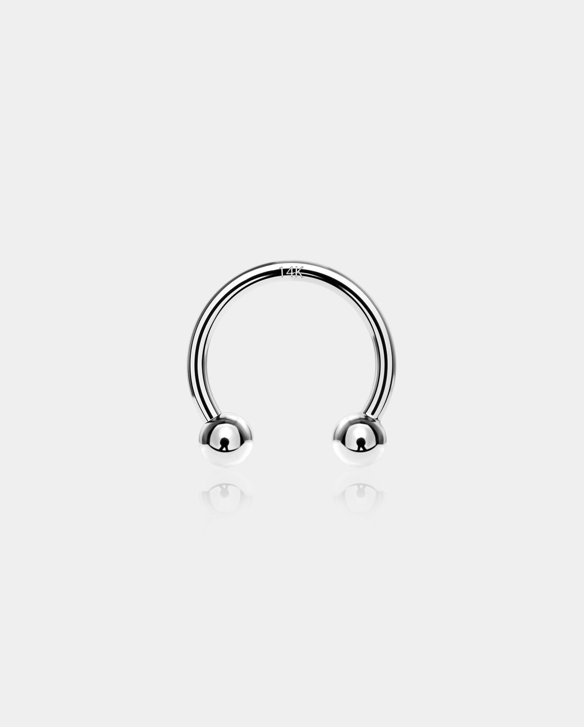 14K White Gold Internally Threaded Horseshoe Septum Ring