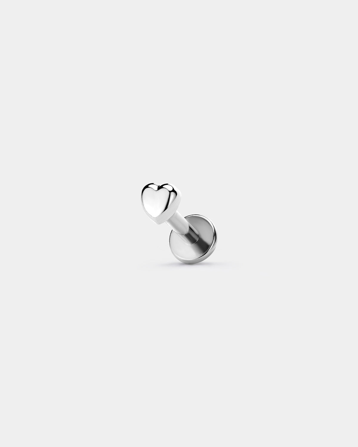 Domed Heart Titanium Threadless Helix Stud