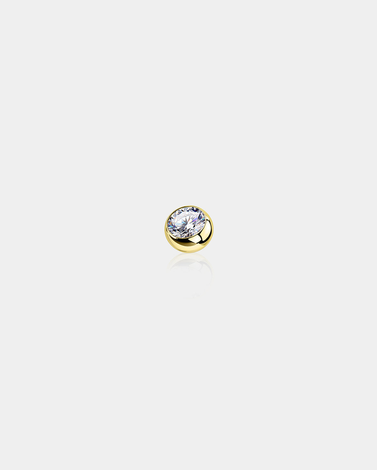 14K Gold CZ Belly Ring Repalcement Ball