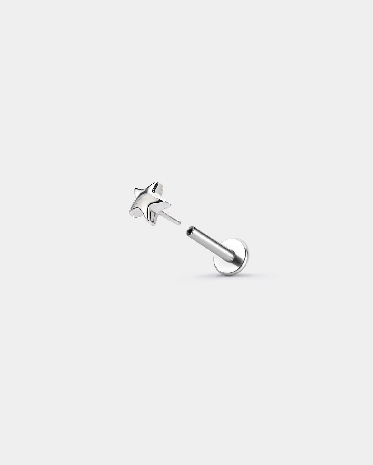 Domed Star Titanium Threadless Cartilage Stud