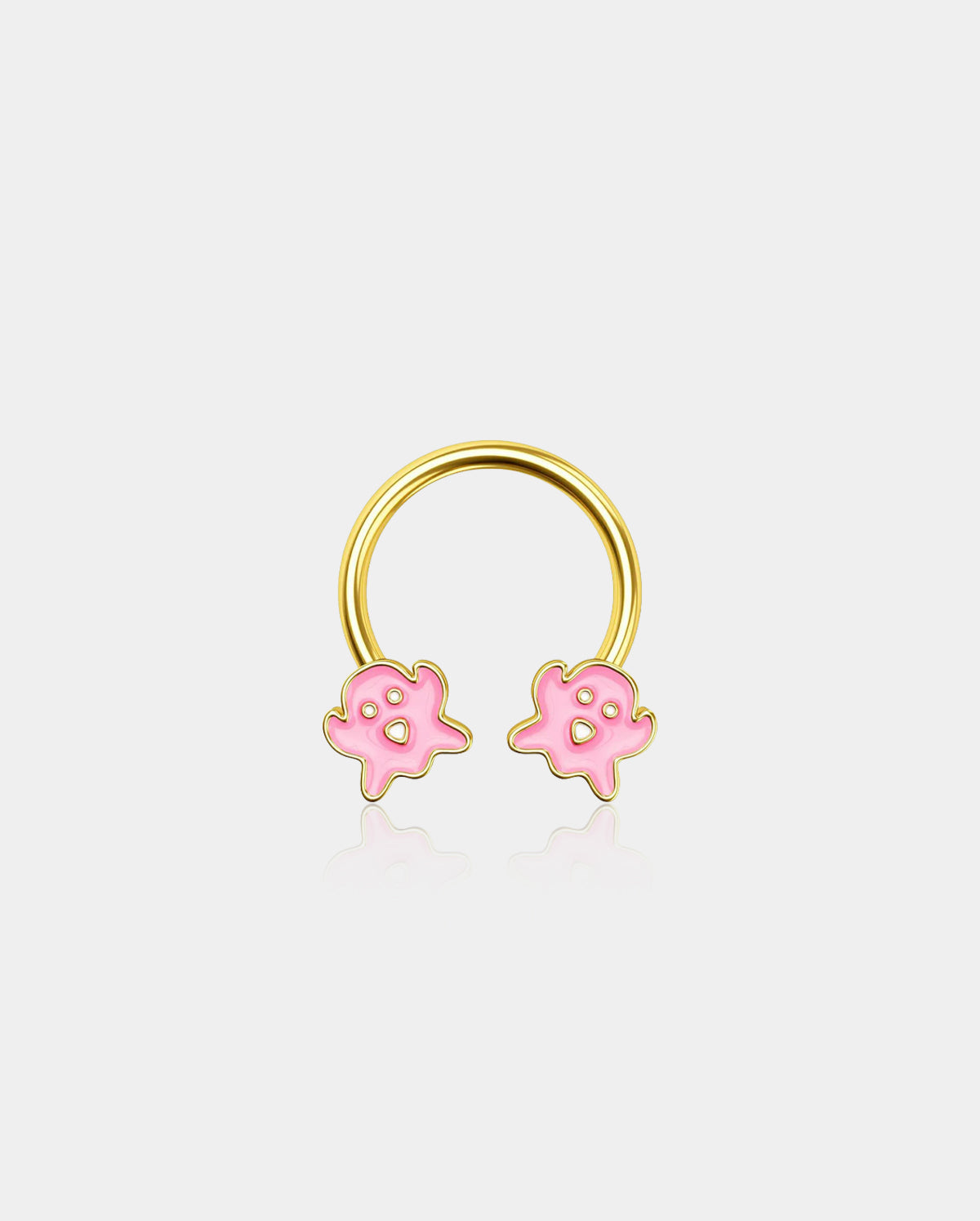 Pink Ghost Horseshoe Septum Ring