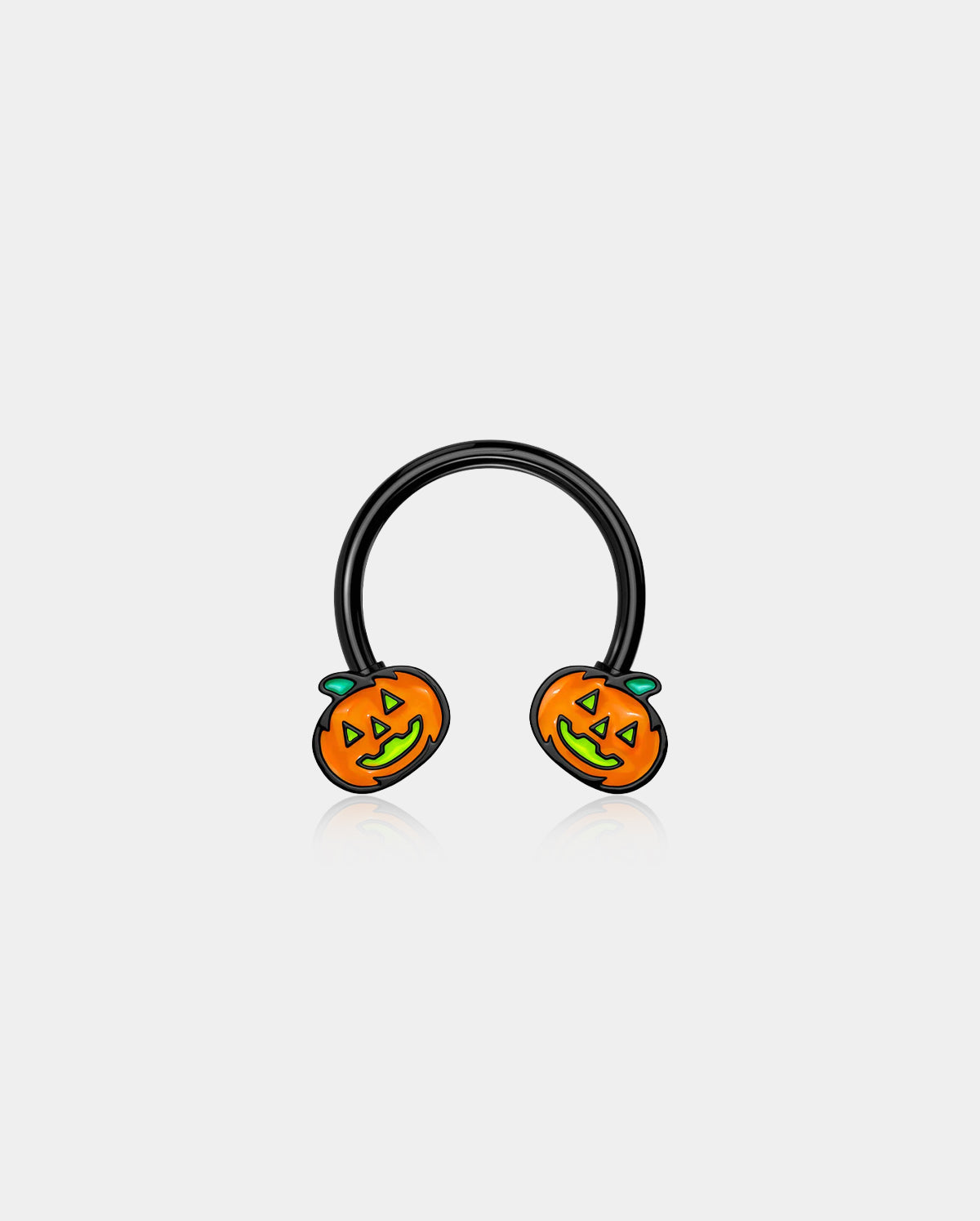 JackO'Lantern Pumpkin Horseshoe Septum Ring