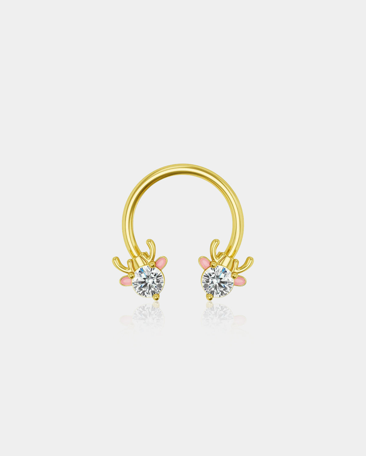Deer Head Christmas Horseshoe Septum Ring