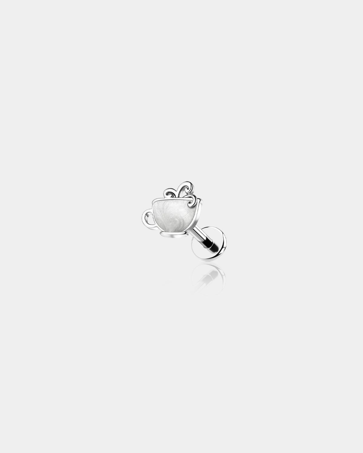 Oufer X Roly Enamel Teacup Internally Threaded Cartilage Stud