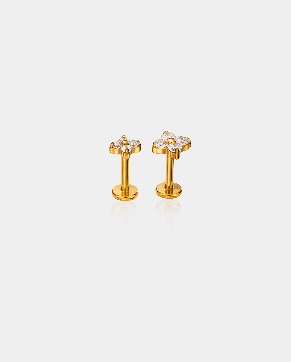 Flower Threadless Push Pin Cartilage Stud