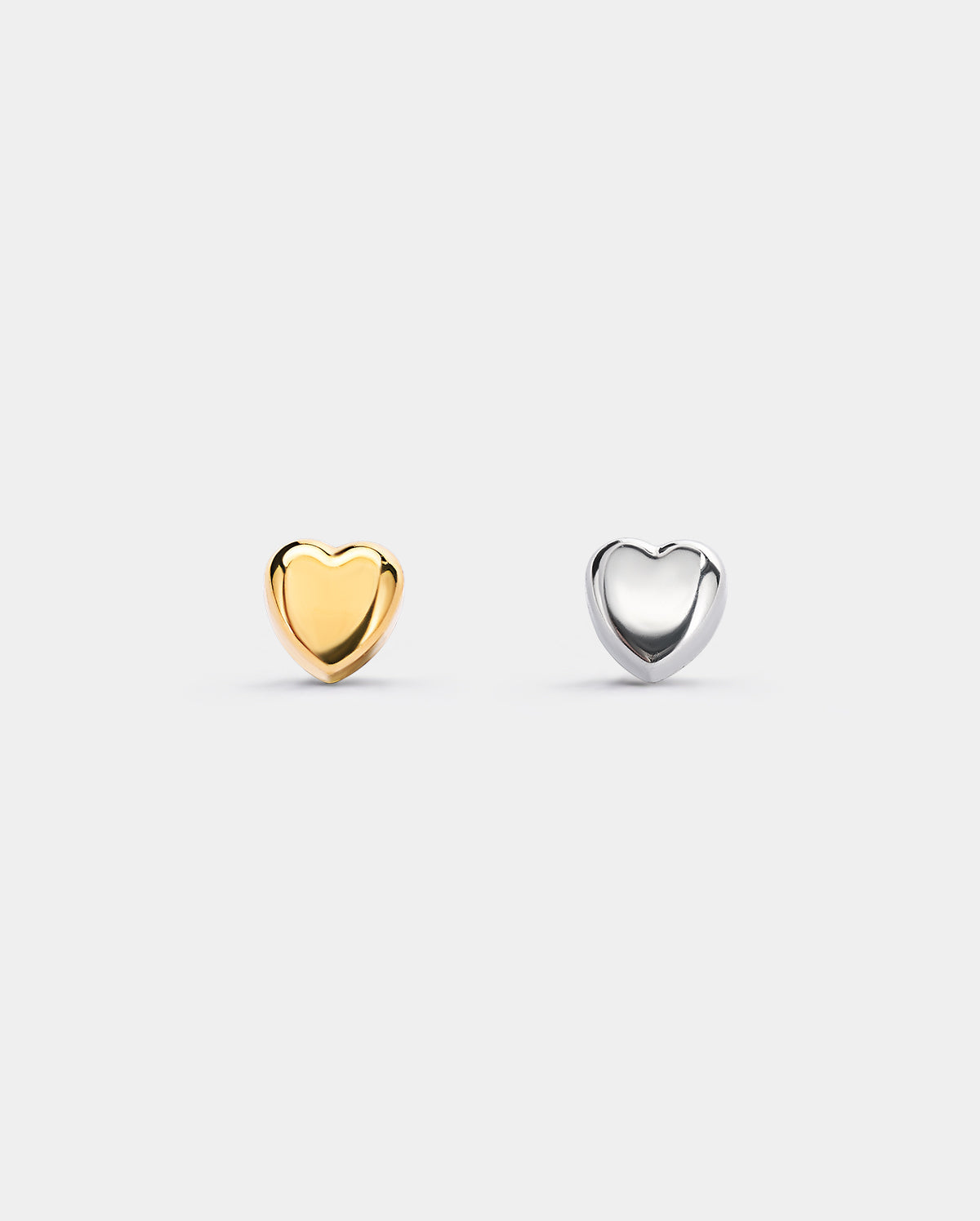 Domed Heart Titanium Threadless Helix Stud