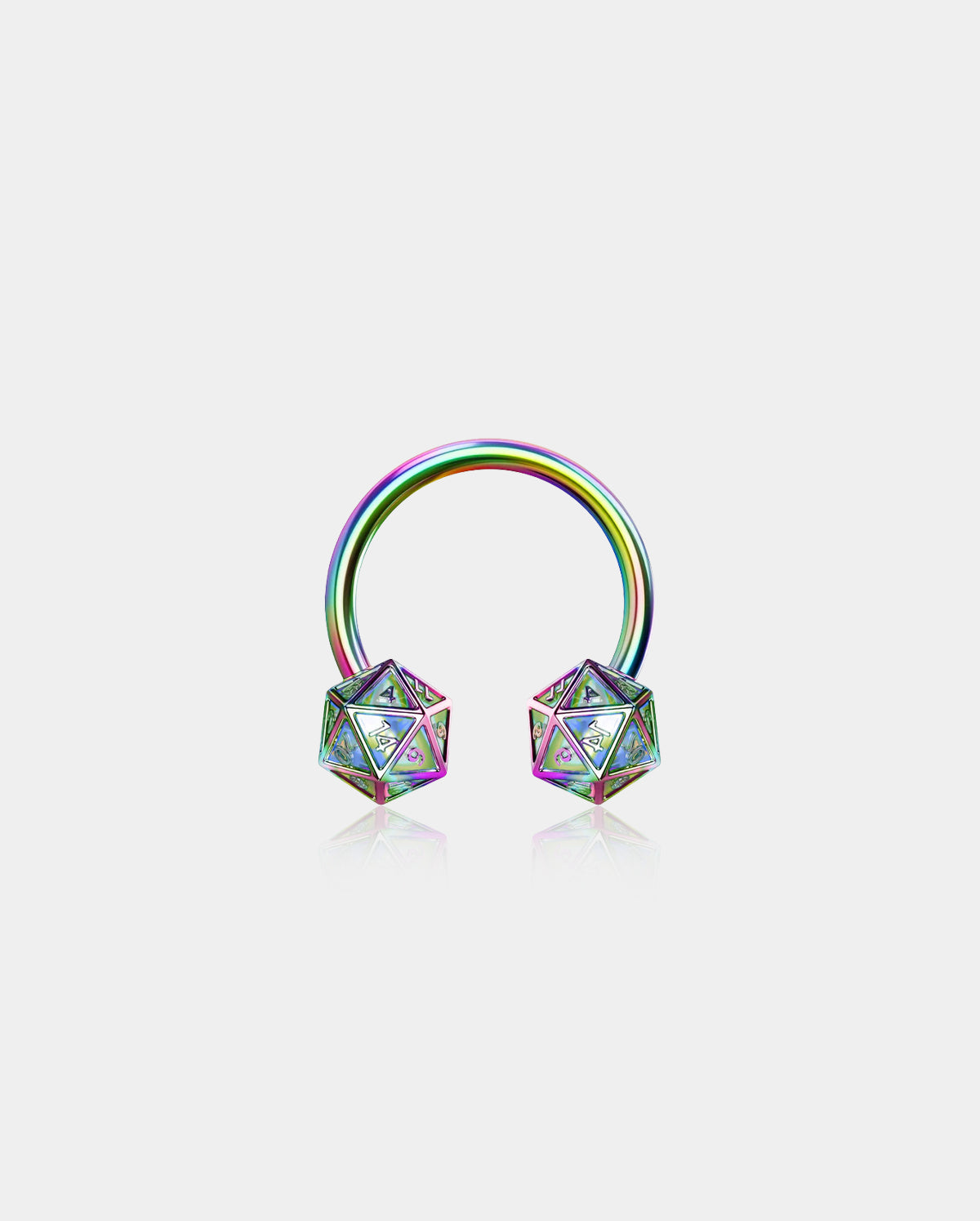 DND Dice Internally Threaded Horseshoe Septum Ring