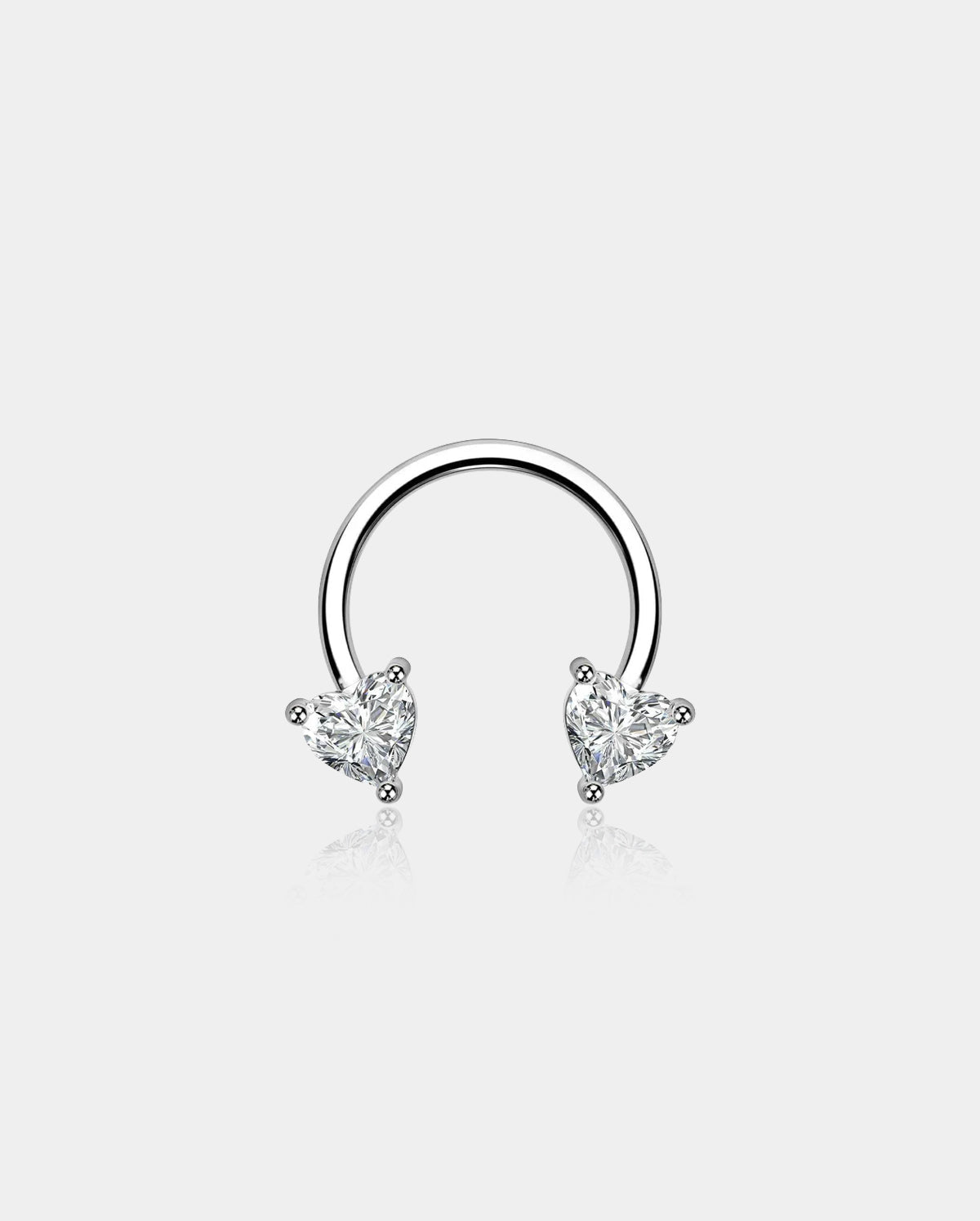 CZ Heart Horseshoe Septum Ring