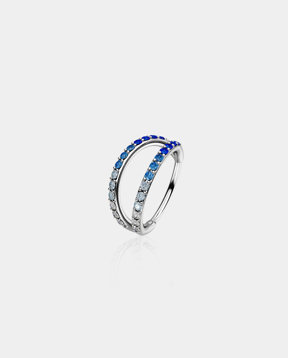 20G Gradient CZ Double Hoop Nose Ring