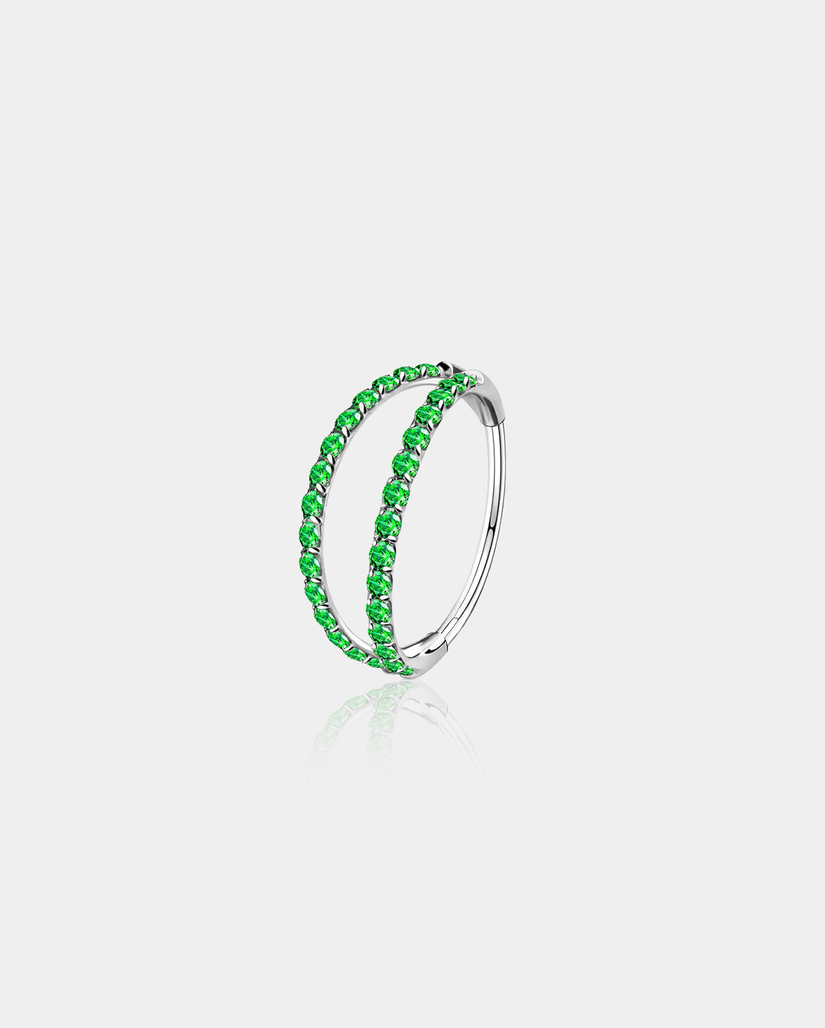 20G CZ Double Hoop Segment Nose Ring