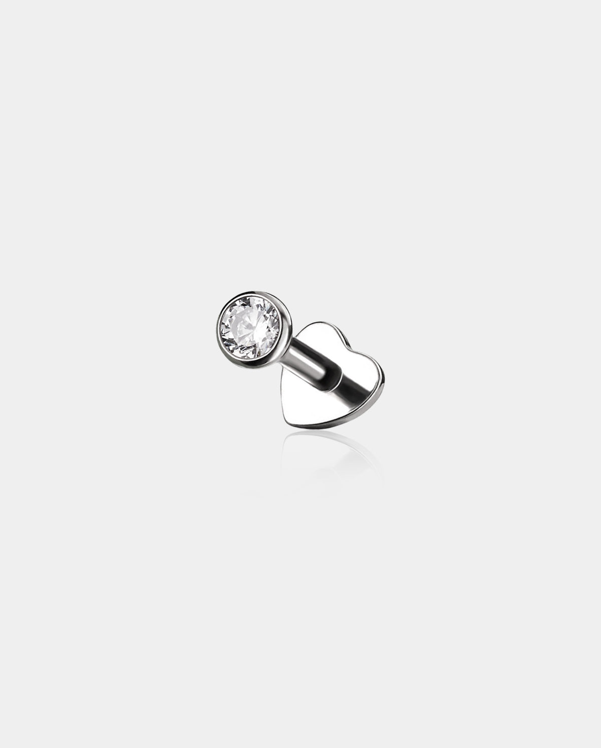 Threadless Bezel CZ Star Heart Flat Back Cartilage Stud Mantis Piercing Nose Jewelry