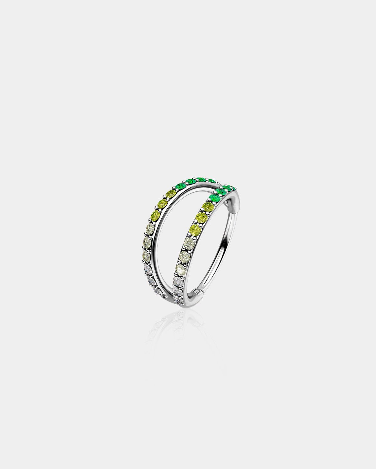 20G Gradient CZ Double Hoop Nose Ring