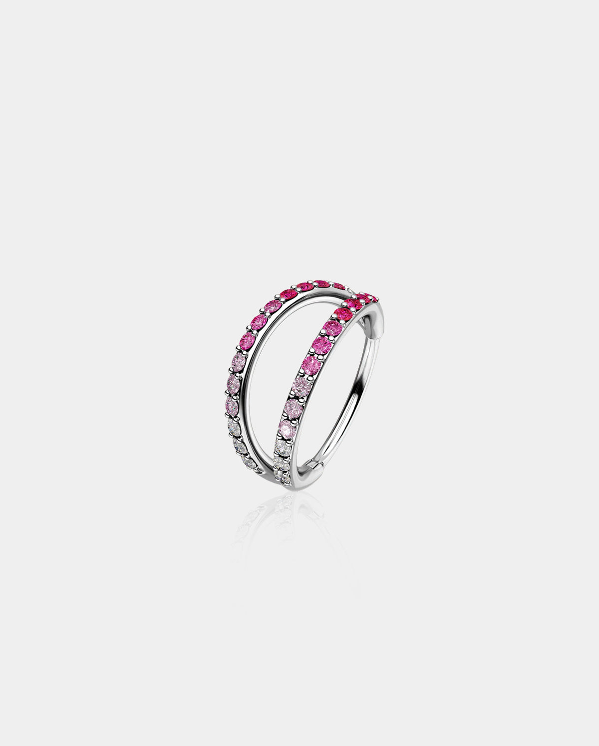 20G Gradient CZ Double Hoop Nose Ring