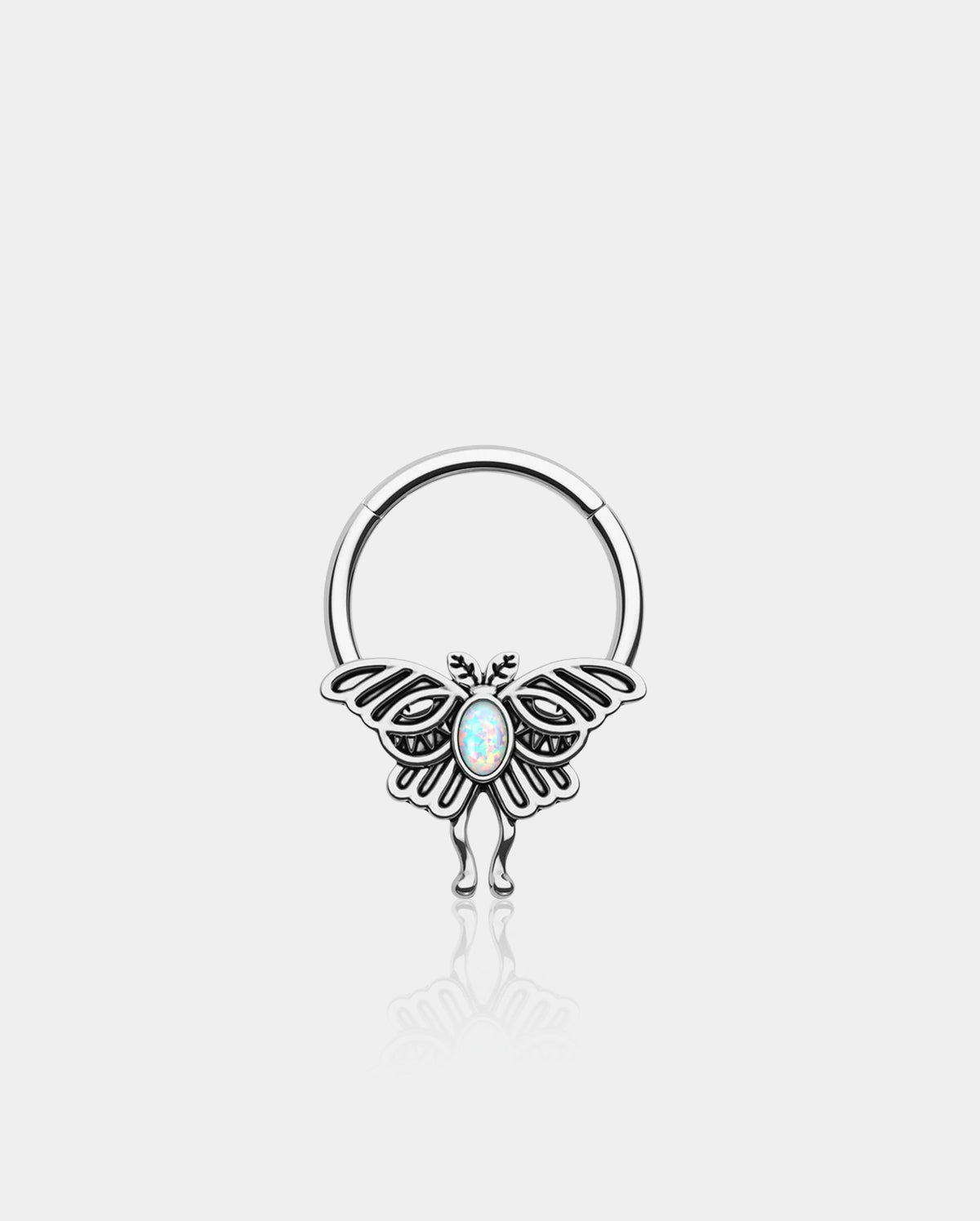 Retro Opal Moth Daith Septum Ring