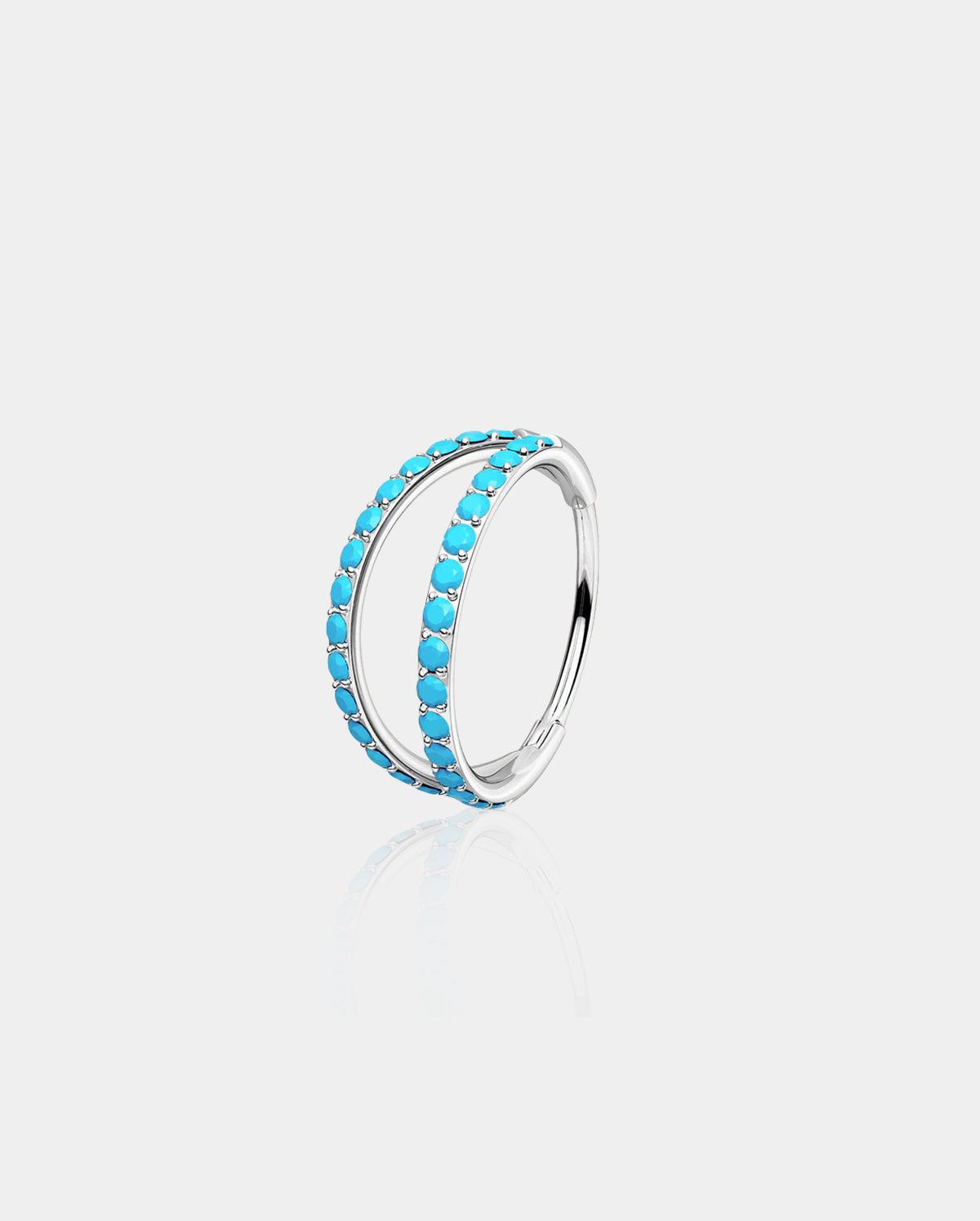 Turquoise Double Hoop Segment Nose Ring