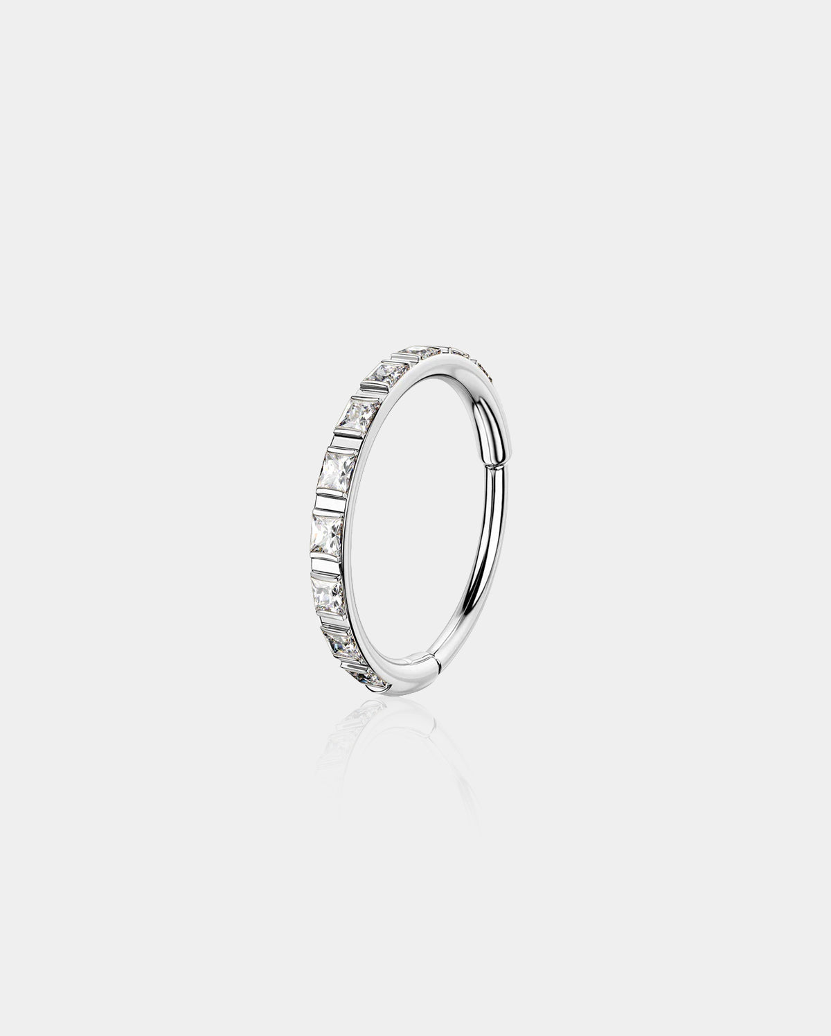 Square CZ Hinged Segment Nose Ring