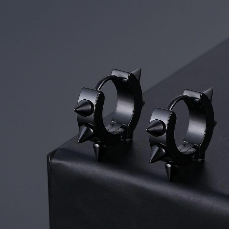 2PCS Spike Punk Hoop Earrings