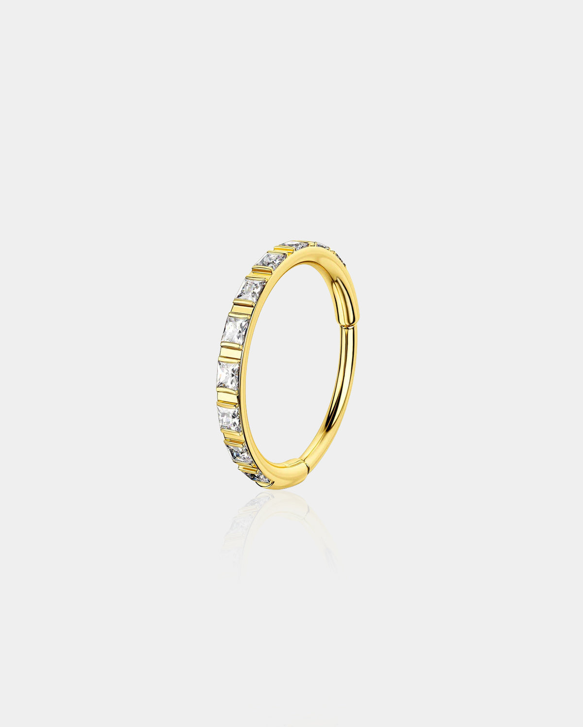 Square CZ Hinged Segment Nose Ring